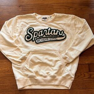 NWOT Spartans Michigan State Cream Crewneck Sweater